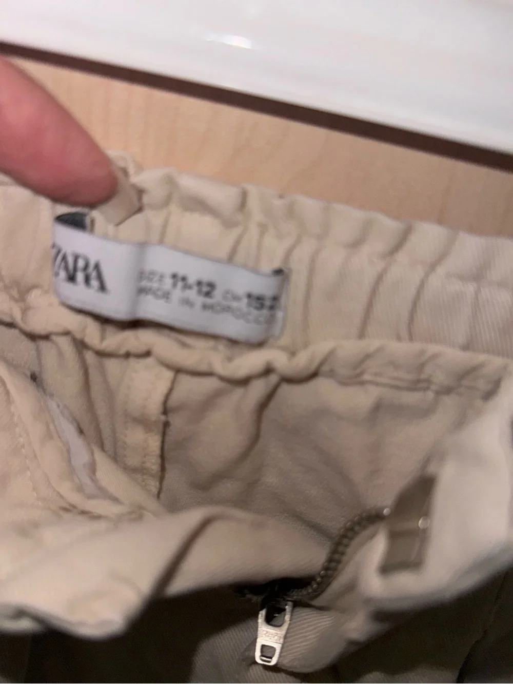 ZARA Kids Girl Beige Cargo Pants Size 11-12 Utility Pants